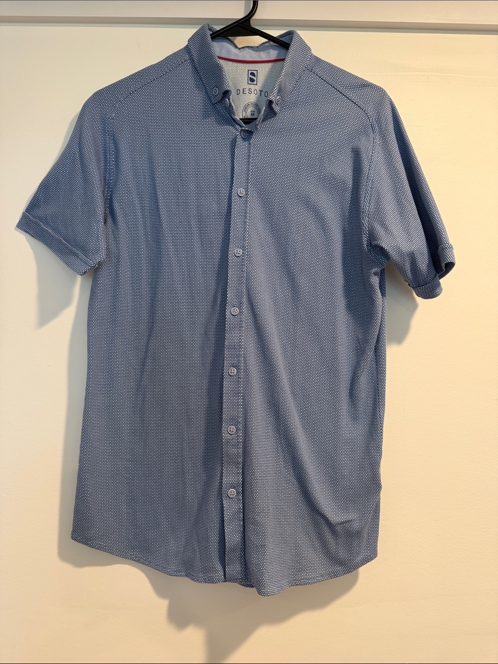 DESOTO Light Blue Short-Sleeve Button Down Shirt